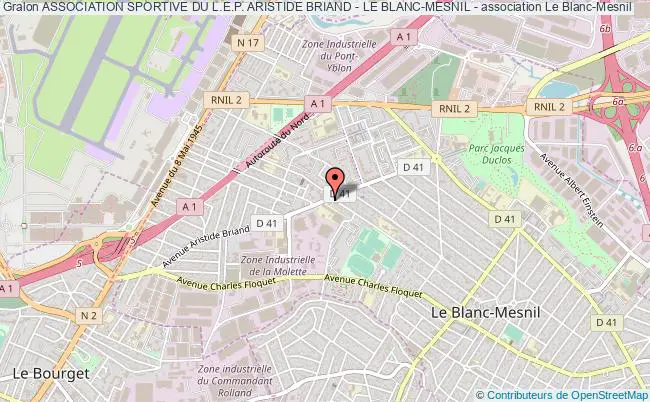 plan association Association Sportive Du L.e.p. Aristide Briand - Le Blanc-mesnil - Le Blanc-Mesnil
