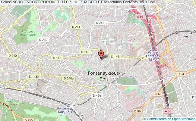 plan association Association Sportive Du Lep Jules Michelet Fontenay-sous-Bois
