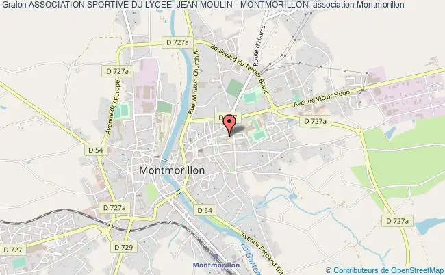 plan association Association Sportive Du Lycee  Jean Moulin - Montmorillon. Montmorillon