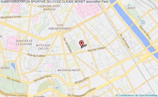 plan association Association Sportive Du Lycee Claude Monet Paris