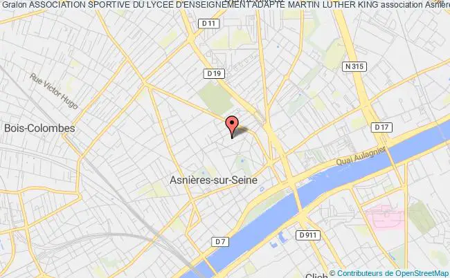 plan association Association Sportive Du Lycee D'enseignement Adapte Martin Luther King Asnières-sur-Seine
