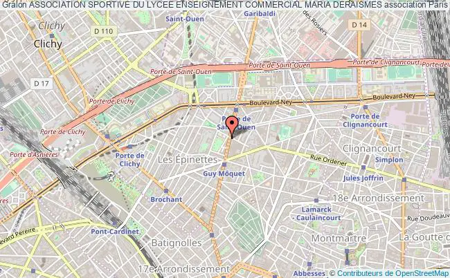 plan association Association Sportive Du Lycee Enseignement Commercial Maria Deraismes Paris