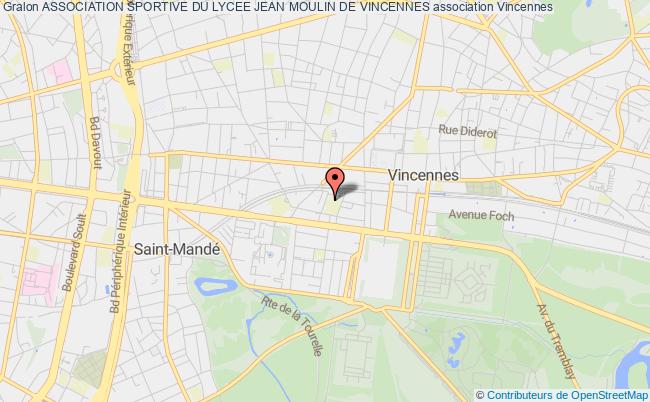 plan association Association Sportive Du Lycee Jean Moulin De Vincennes Vincennes