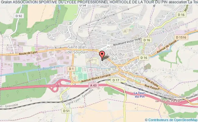 plan association Association Sportive Du Lycee Professionnel Horticole De La Tour Du Pin La    Tour-du-Pin