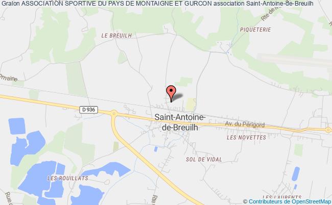 plan association Association Sportive Du Pays De Montaigne Et Gurcon Saint-Antoine-de-Breuilh