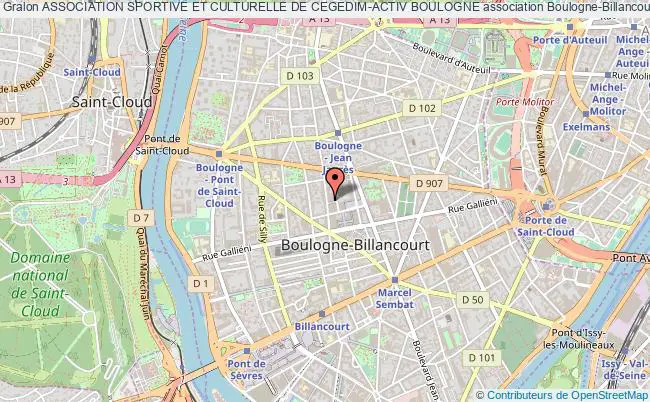 plan association Association Sportive Et Culturelle De Cegedim-activ Boulogne Boulogne-Billancourt
