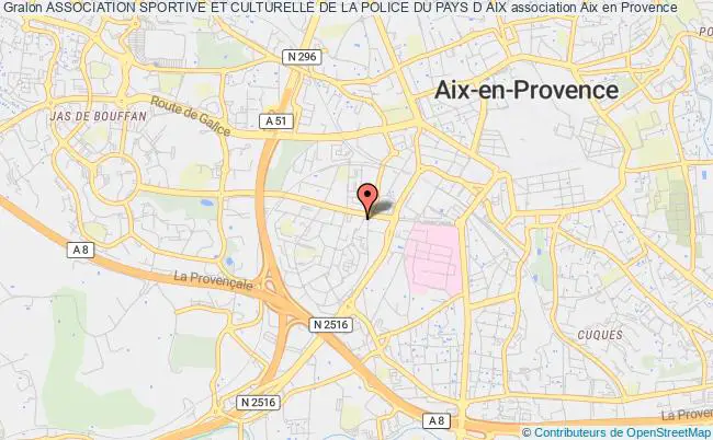 plan association Association Sportive Et Culturelle De La Police Du Pays D Aix Aix-en-Provence