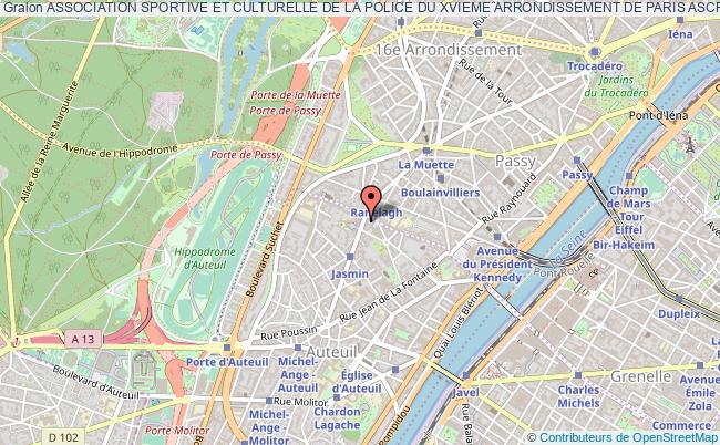 plan association Association Sportive Et Culturelle De La Police Du Xvieme Arrondissement De Paris Ascp 16 Paris