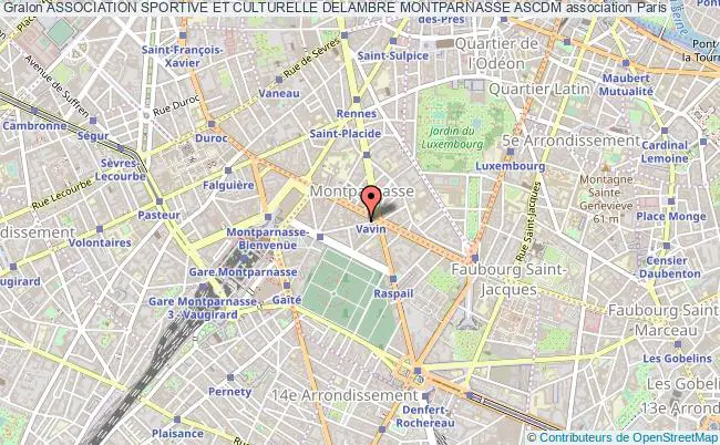 plan association Association Sportive Et Culturelle Delambre Montparnasse Ascdm Paris