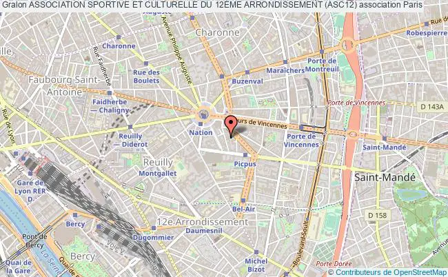 plan association Association Sportive Et Culturelle Du 12Ème Arrondissement (asc12) Paris