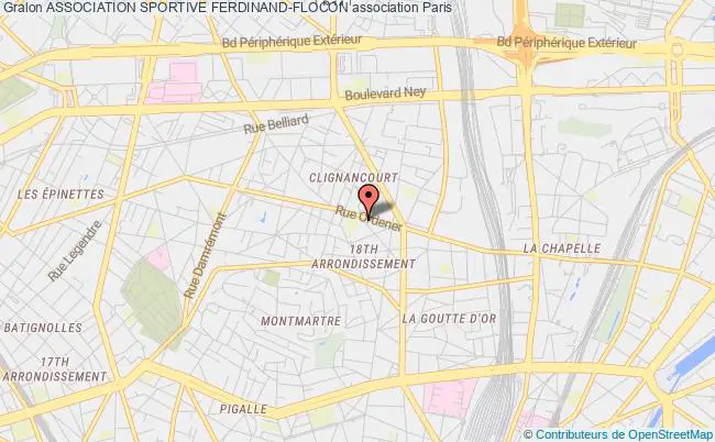 plan association Association Sportive Ferdinand-flocon Paris 18e