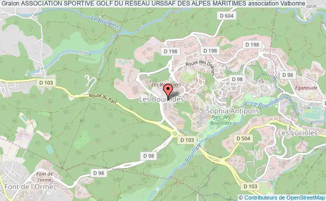 plan association Association Sportive Golf Du RÉseau Urssaf Des Alpes Maritimes Valbonne