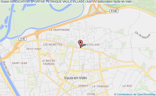 plan association Association Sportive Petanque Vaulx Village (aspvv) Vaulx-en-Velin