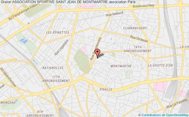 plan association Association Sportive Saint Jean De Montmartre Paris