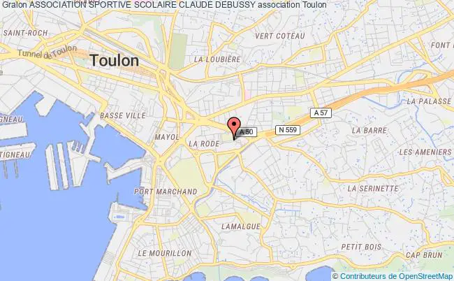 plan association Association Sportive Scolaire Claude Debussy Toulon