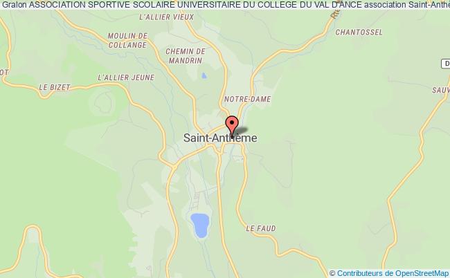 plan association Association Sportive Scolaire Universitaire Du College Du Val D'ance SAINT-ANTHEME