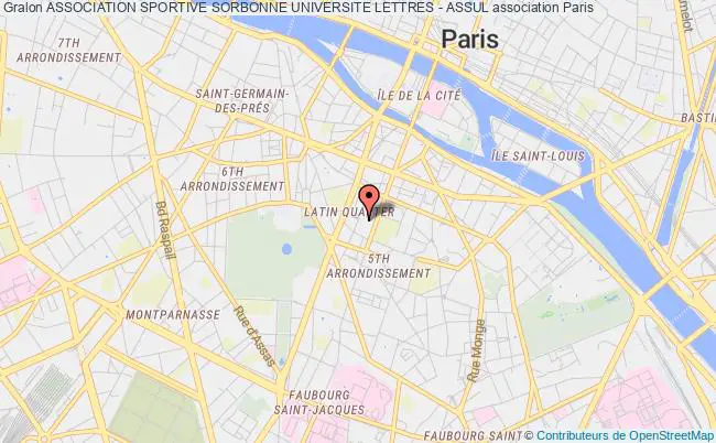 plan association Association Sportive Sorbonne Universite Lettres - Assul Paris