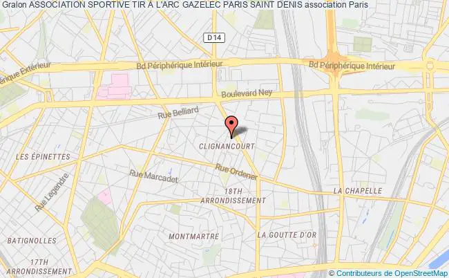 plan association Association Sportive Tir À L'arc Gazelec Paris Saint Denis Paris