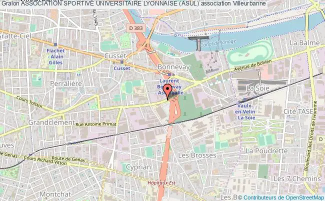 plan association Association Sportive Universitaire Lyonnaise (asul) Villeurbanne