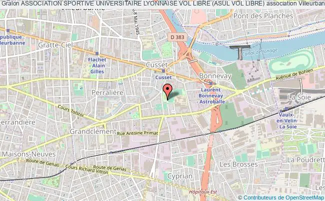 plan association Association Sportive Universitaire Lyonnaise Vol Libre (asul Vol Libre) Villeurbanne