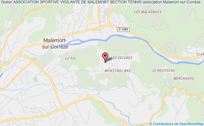 plan association Association Sportive Vigilante De Malemort Section Tennis Malemort-sur-Corrèze