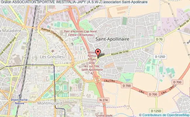plan association Association Sportive Westfalia-japy (a.s.w-j) Saint-Apollinaire