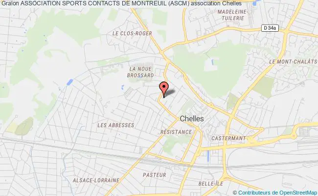 plan association Association Sports Contacts De Montreuil (ascm) Chelles