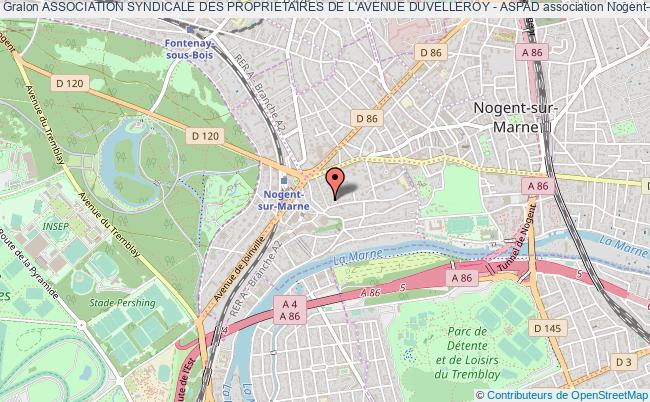 plan association Association Syndicale Des Proprietaires De L'avenue Duvelleroy - Aspad Nogent-sur-Marne