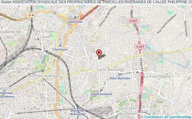 plan association Association Syndicale Des Proprietaires De Parcelles Riveraines De L'allee Philippine (ouest) Marseille
