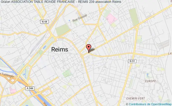plan association Association Table Ronde Francaise - Reims 239 Reims