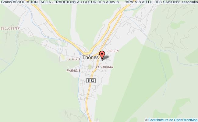 plan association Association Tacda - Traditions Au Coeur Des Aravis     "ara' Vis Au Fil Des Saisons" Thônes