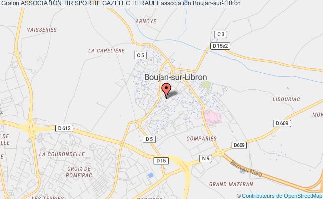 plan association Association Tir Sportif Gazelec Herault Boujan-sur-Libron