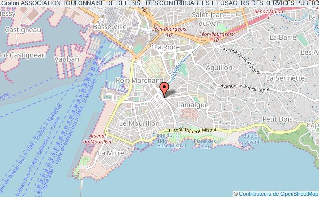 plan association Association Toulonnaise De Defense Des Contribuables Et Usagers Des Services Publics - A.t.d.c.u.s.p - Surnommee A.t.d Toulon