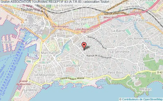 plan association Association Tourisme Receptif 83 (a.t.r.83.) Toulon