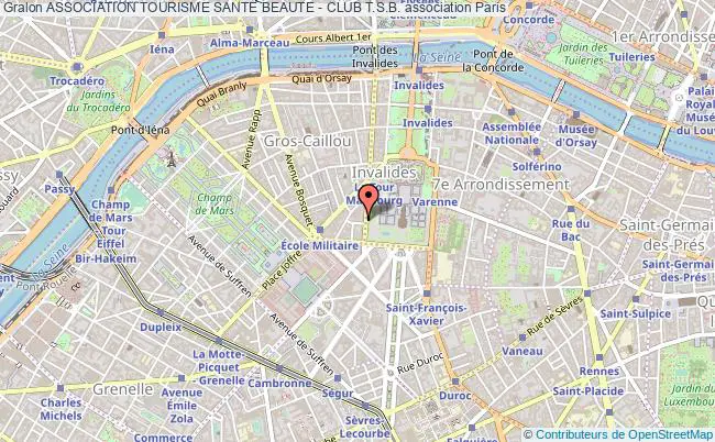 plan association Association Tourisme Sante Beaute - Club T.s.b. Paris 7e