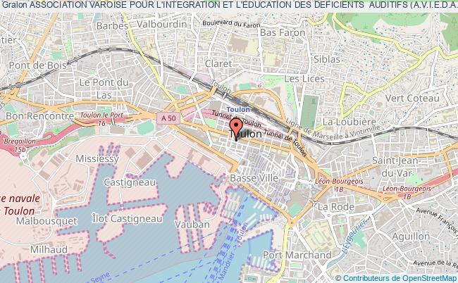 plan association Association Varoise Pour L'integration Et L'education Des Deficients  Auditifs (a.v.i.e.d.a.) Toulon