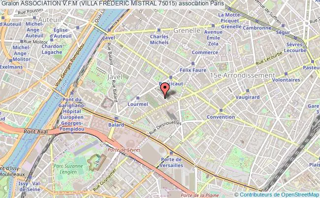 plan association Association V.f.m (villa Frederic Mistral 75015) Paris