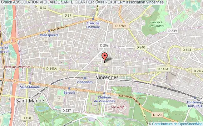 plan association Association Vigilance Sante Quartier Saint-exupery Vincennes