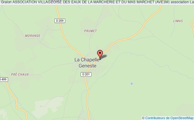 plan association Association Villageoise Des Eaux De La Marcherie Et Du Mas Marchet (ave3m) La    Chapelle-Geneste