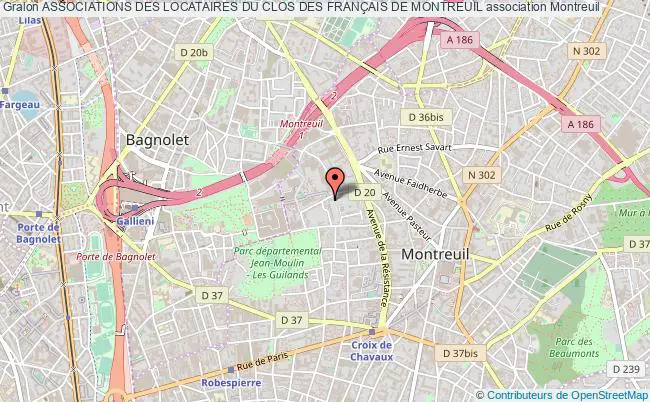 plan association Associations Des Locataires Du Clos Des FranÇais De Montreuil Montreuil