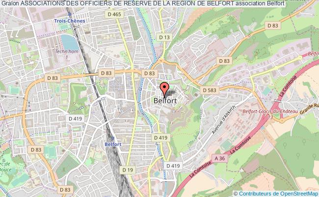 plan association Associations Des Officiers De Reserve De La Region De Belfort Belfort