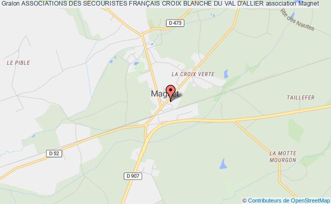 plan association Associations Des Secouristes FranÇais Croix Blanche Du Val D'allier Magnet