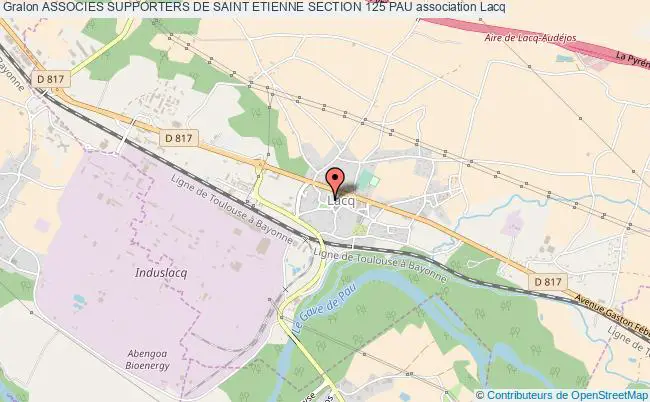 plan association Associes Supporters De Saint Etienne Section 125 Pau Lacq