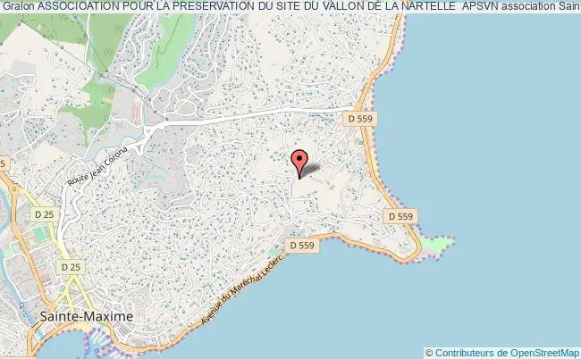 plan association Associoation Pour La Preservation Du Site Du Vallon De La Nartelle  Apsvn Sainte-Maxime