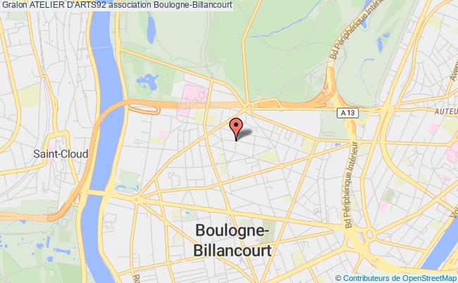 plan association Atelier D'arts92 Boulogne-Billancourt