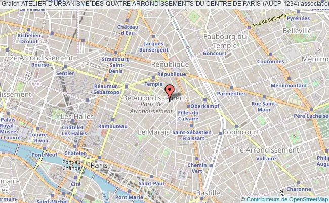plan association Atelier D'urbanisme Des Quatre Arrondissements Du Centre De Paris (aucp 1234) Paris
