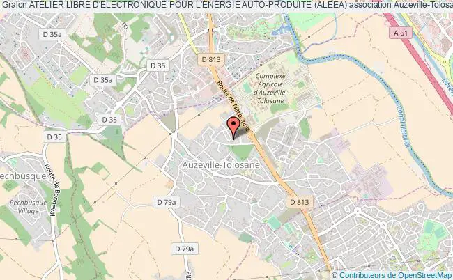 plan association Atelier Libre D'electronique Pour L'energie Auto-produite (aleea) Auzeville-Tolosane