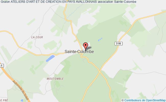 plan association Ateliers D'art Et De Creation En Pays Avallonnais Sainte-Colombe