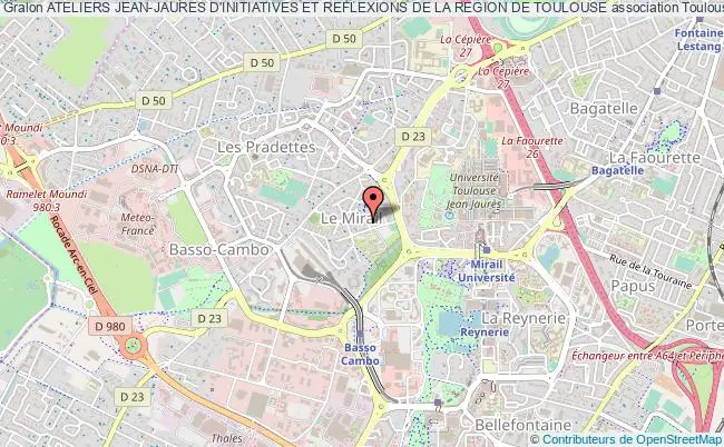 plan association Ateliers Jean-jaures D'initiatives Et Reflexions De La Region De Toulouse Toulouse