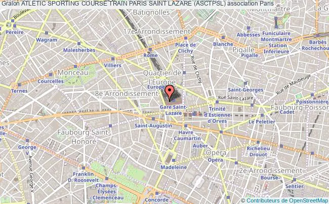 plan association Atletic Sporting Course Train Paris Saint Lazare (asctpsl) Paris